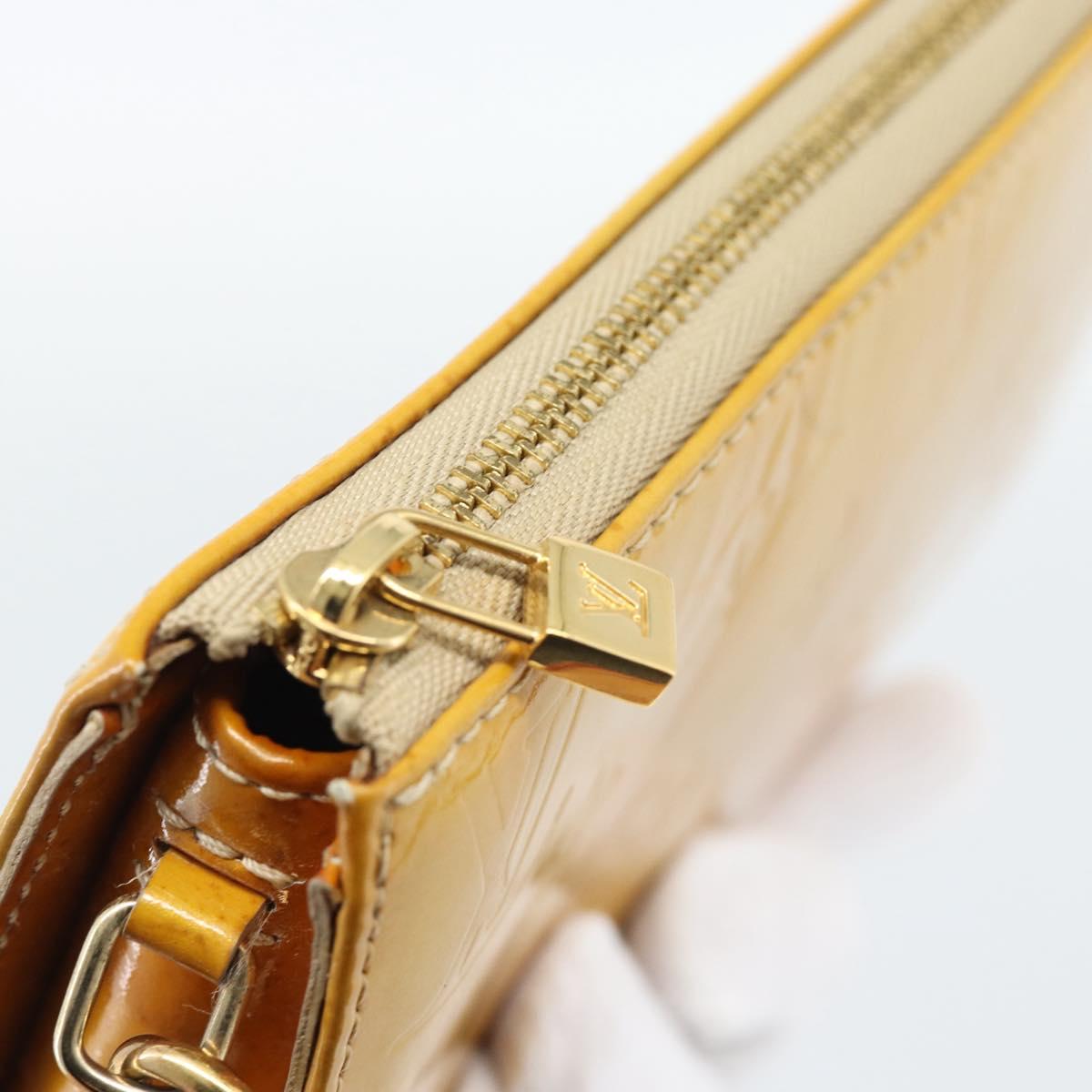LOUIS VUITTON Monogram Vernis Lexington Pouch Beige M91010 LV Auth ka4881
