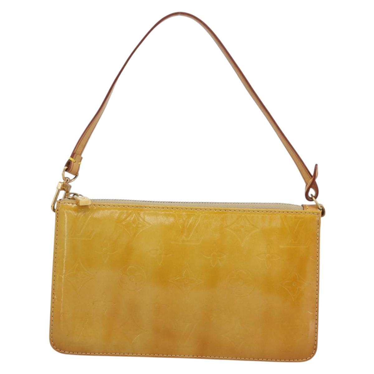 LOUIS VUITTON Monogram Vernis Lexington Pouch Beige M91010 LV Auth ka4881