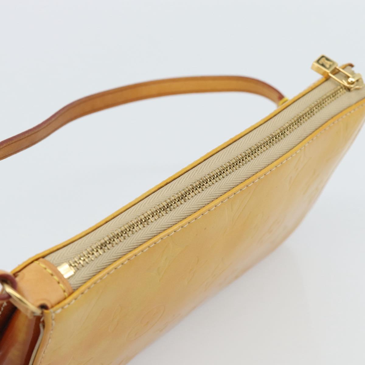 LOUIS VUITTON Monogram Vernis Lexington Pouch Beige M91010 LV Auth ka4881