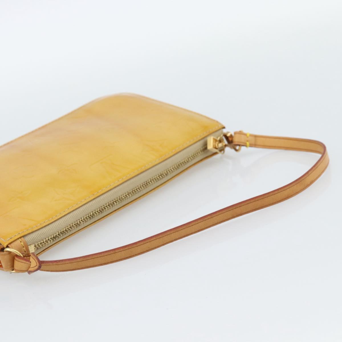 LOUIS VUITTON Monogram Vernis Lexington Pouch Beige M91010 LV Auth ka4881