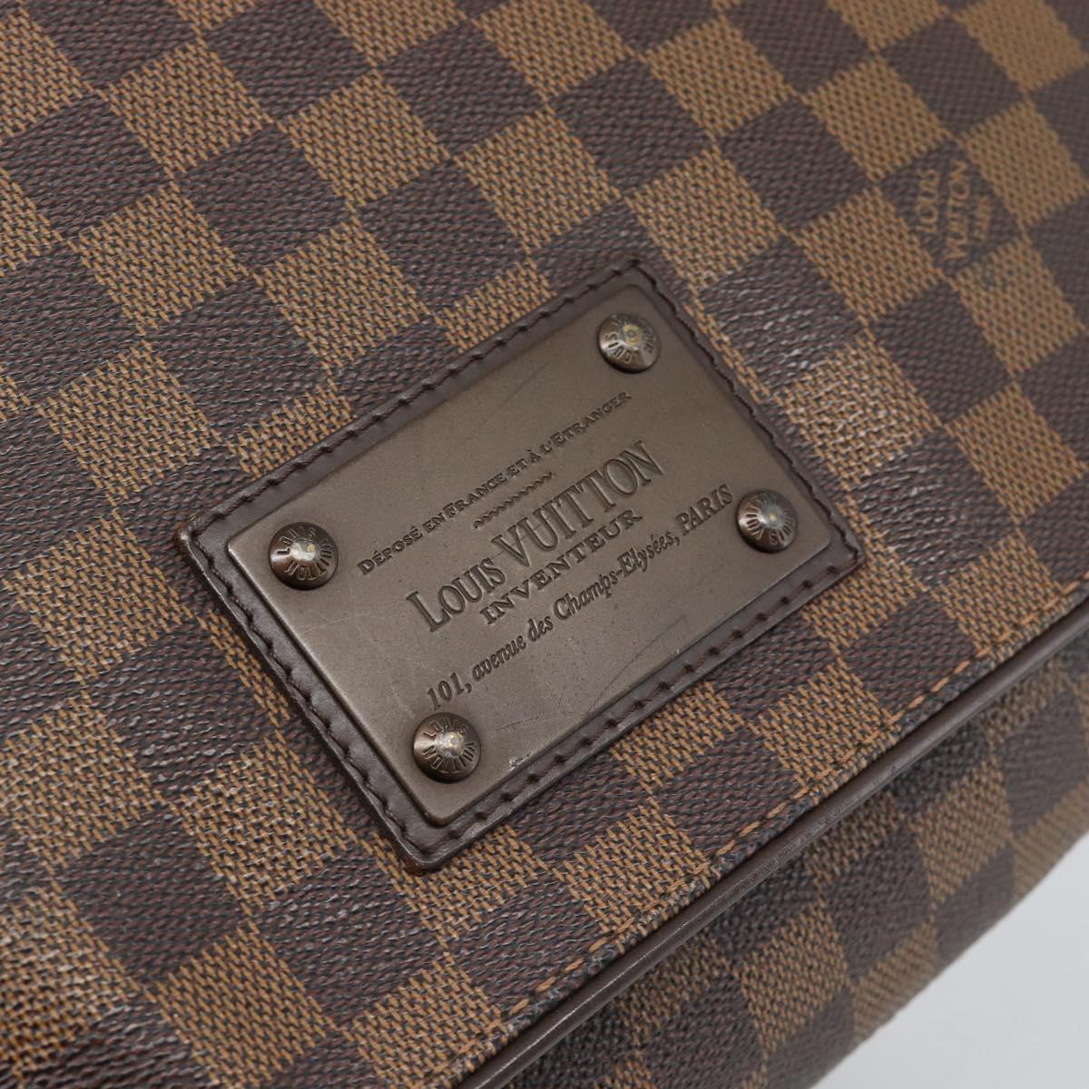 LOUIS VUITTON Damier Ebene Brooklyn MM Shoulder Bag N51211 LV Auth ka4886