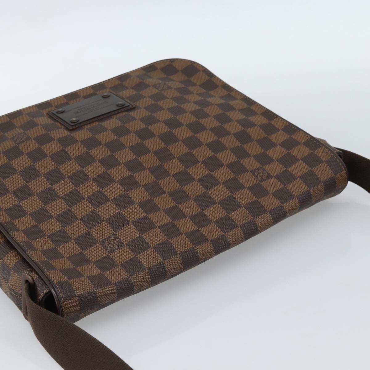 LOUIS VUITTON Damier Ebene Brooklyn MM Shoulder Bag N51211 LV Auth ka4886