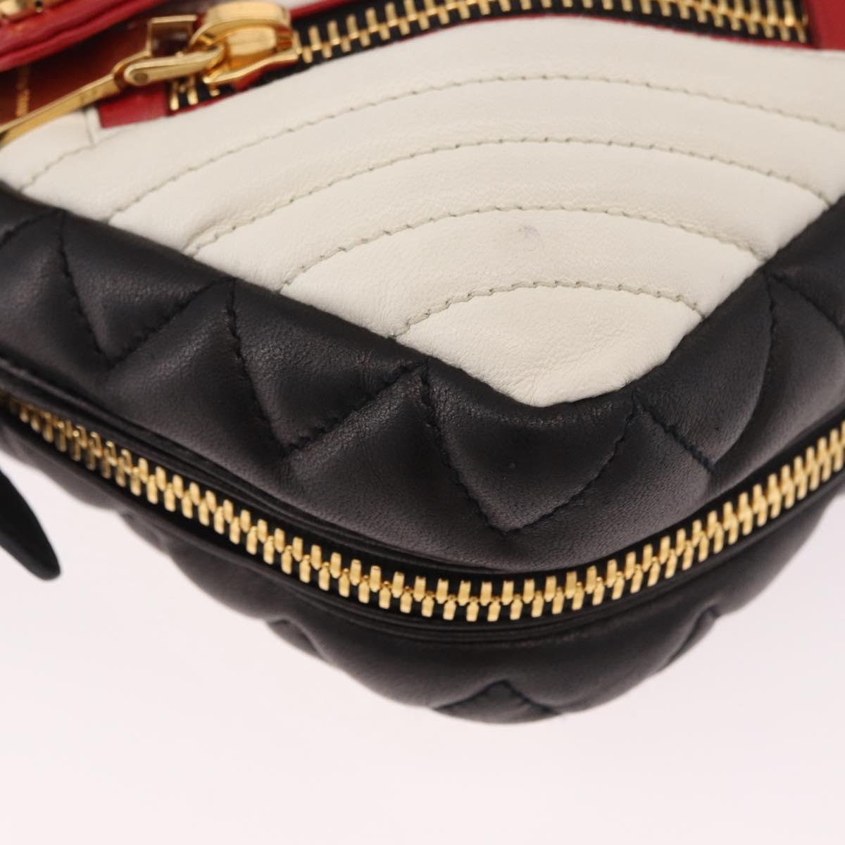 Miu Miu Biker Bag Shoulder Bag Lamb Skin Red Gold Auth ka4894M