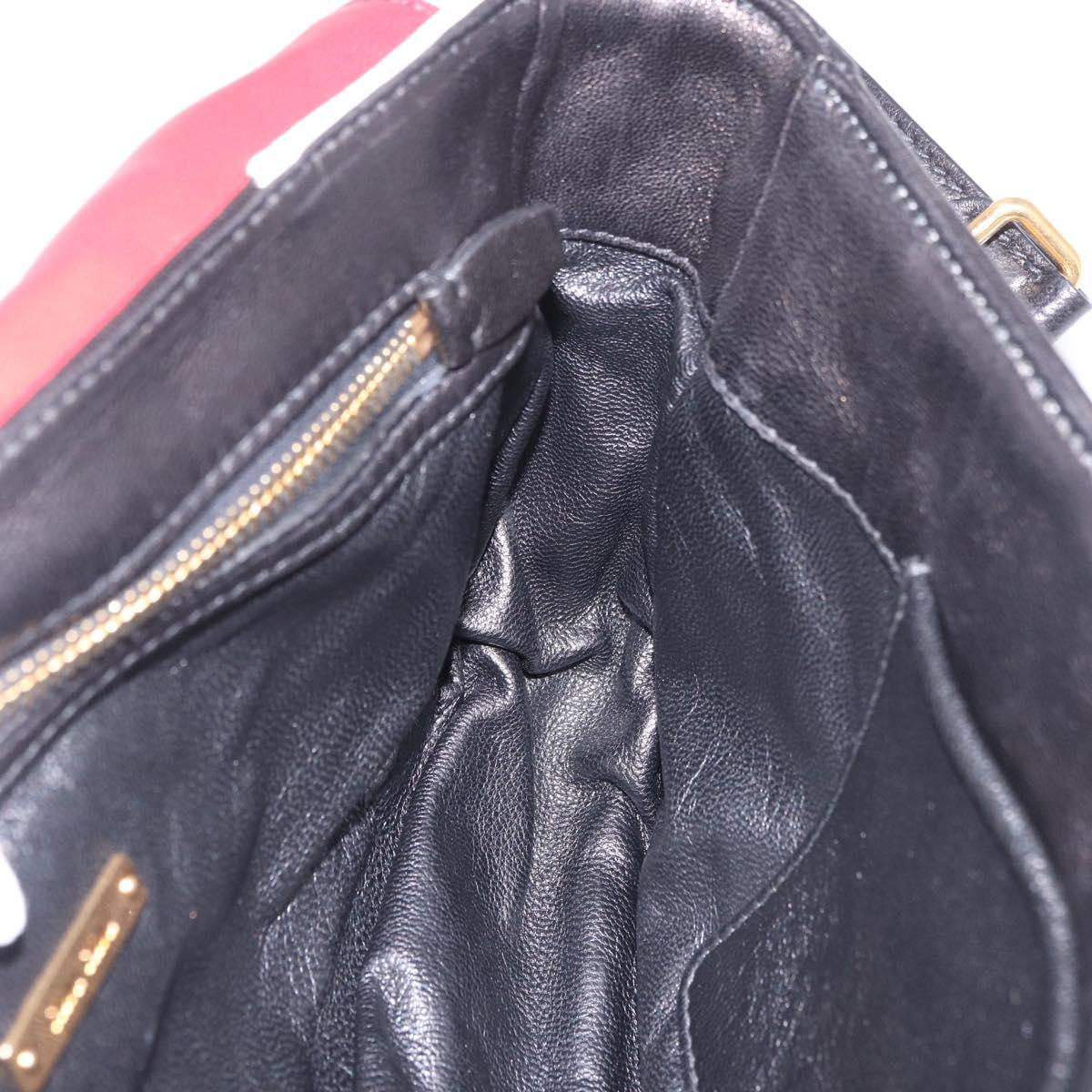 Miu Miu Biker Bag Shoulder Bag Lamb Skin Red Gold Auth ka4894M
