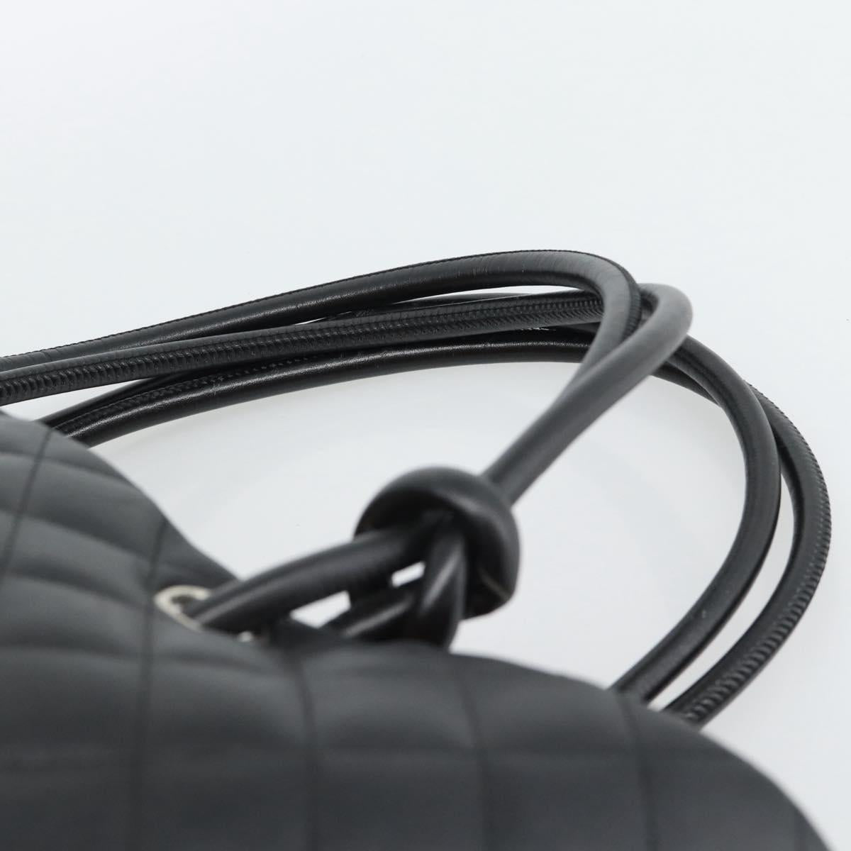 CHANEL Cambon Line Matelasse Tote Bag Leather Black Silver CC Auth ka4895SAM