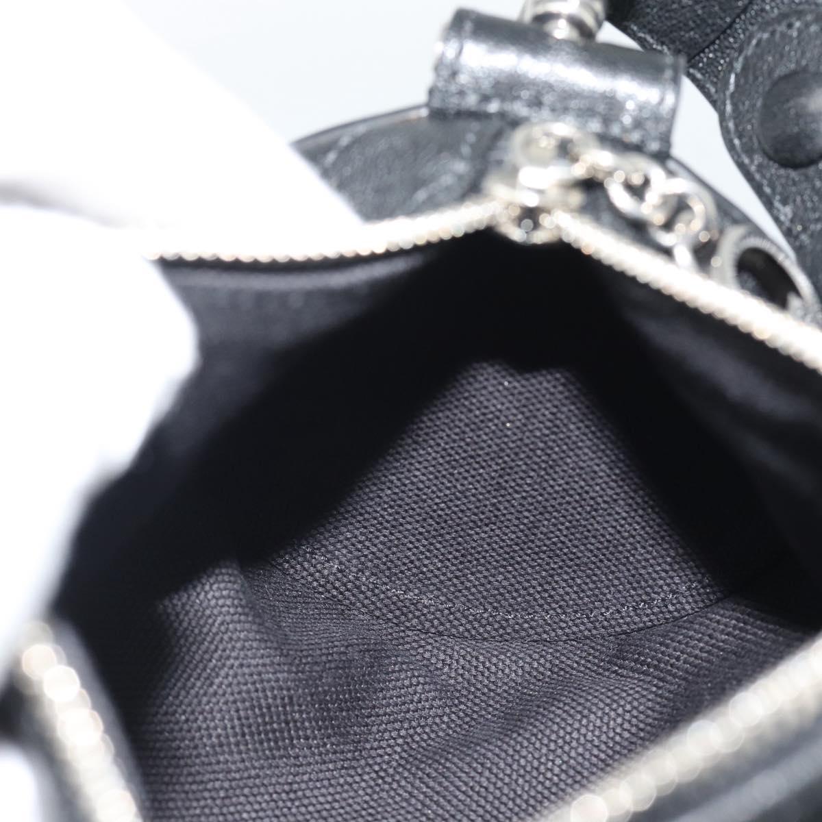 GUCCI Shoulder Bag Leather Black Silver Auth ka4898V