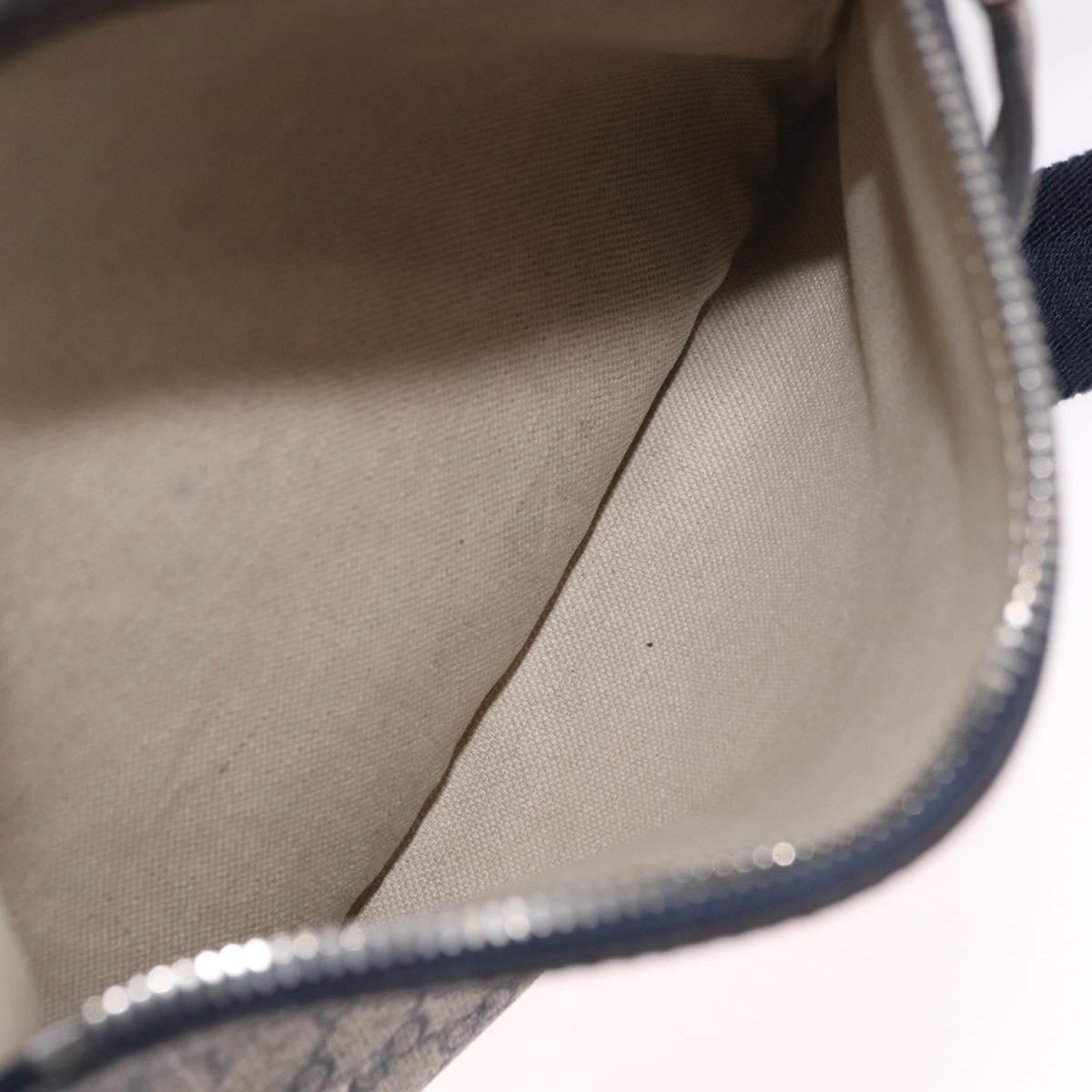 GUCCI GG Supreme Shoulder Bag PVC Navy Silver 201448 Auth ka4904
