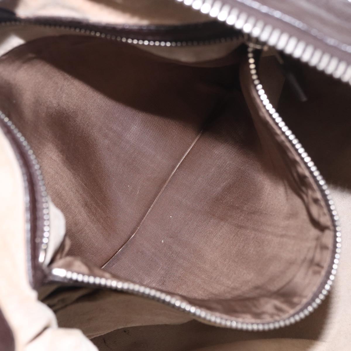 GUCCI Shoulder Bag Leather Brown Silver 233329 Auth ka4905