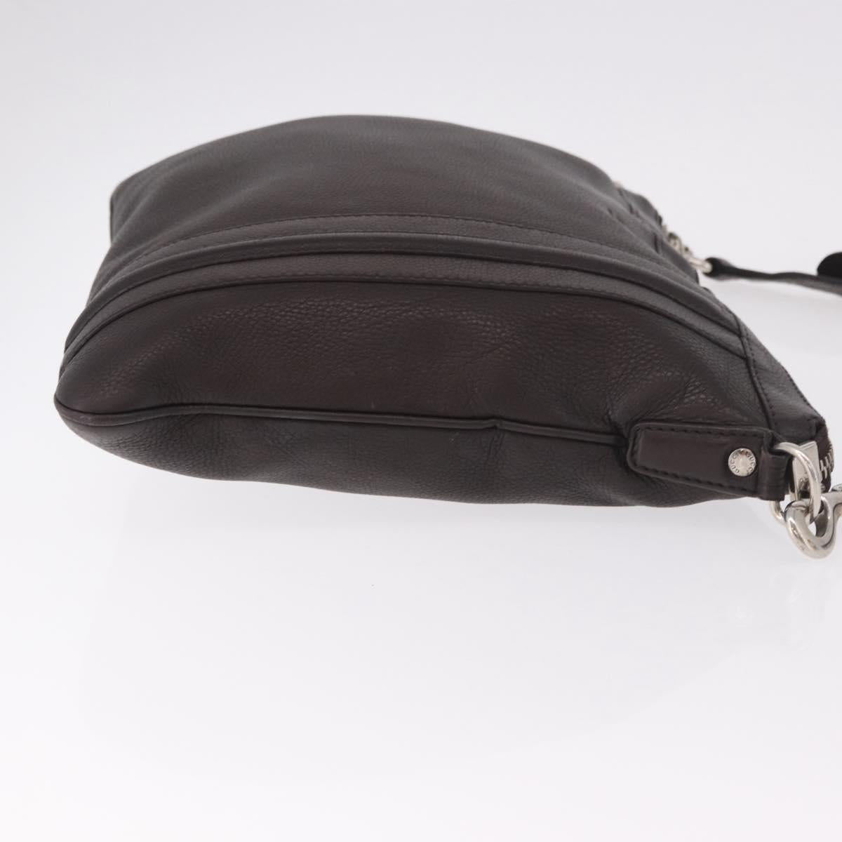 GUCCI Shoulder Bag Leather Brown Silver 233329 Auth ka4905