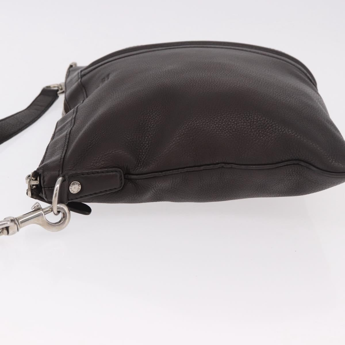 GUCCI Shoulder Bag Leather Brown Silver 233329 Auth ka4905
