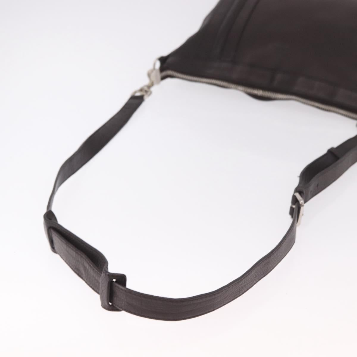 GUCCI Shoulder Bag Leather Brown Silver 233329 Auth ka4905