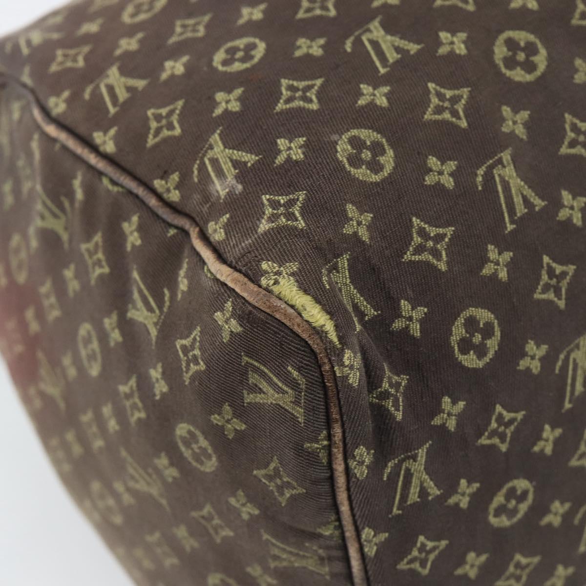 LOUIS VUITTON Monogram Mini Lin Speedy 30 Bag Brown Ebene M95224 LV Auth ka4907