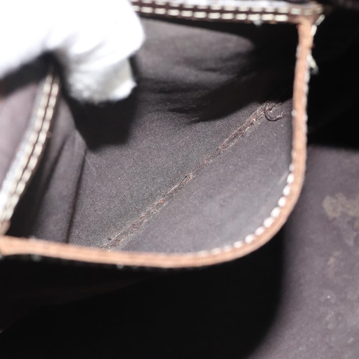 LOUIS VUITTON Monogram Mini Lin Speedy 30 Bag Brown Ebene M95224 LV Auth ka4907