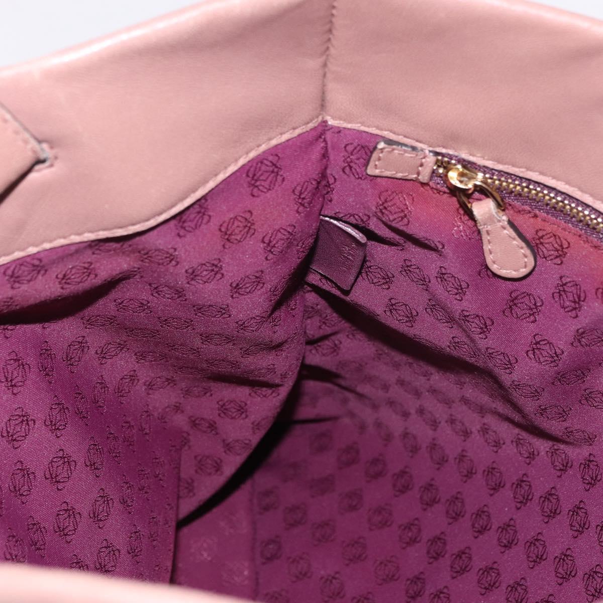 LOEWE Anagram Hand Bag Leather Pink Gold Auth ka4908