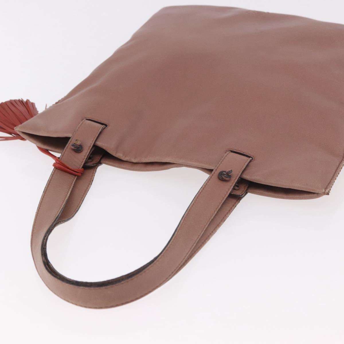 LOEWE Anagram Hand Bag Leather Pink Gold Auth ka4908