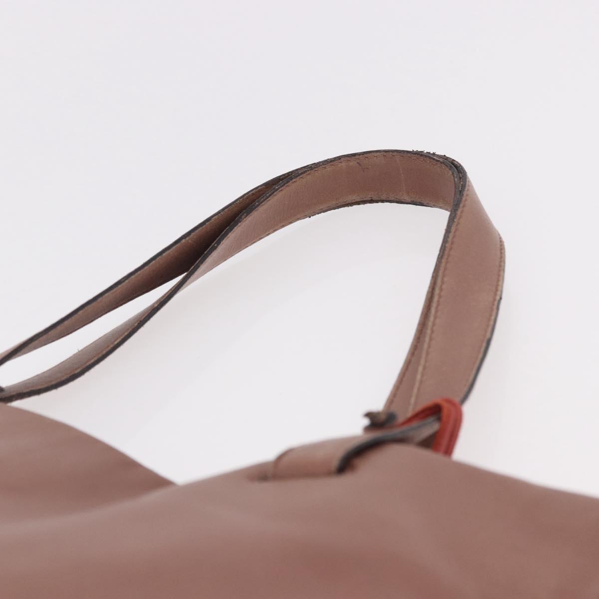 LOEWE Anagram Hand Bag Leather Pink Gold Auth ka4908
