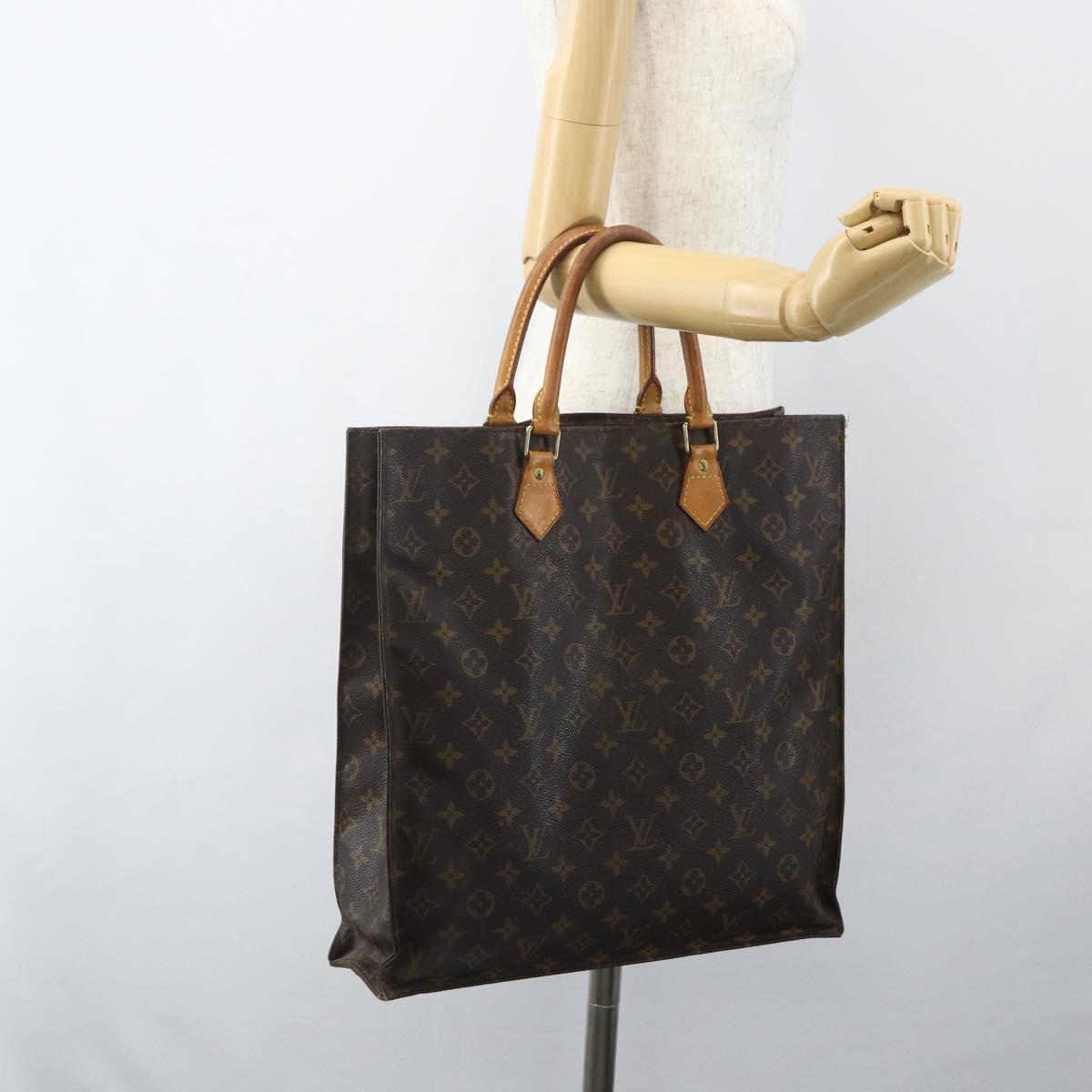 LOUIS VUITTON Monogram Sac Plat Hand Bag M51140 LV Auth ka491