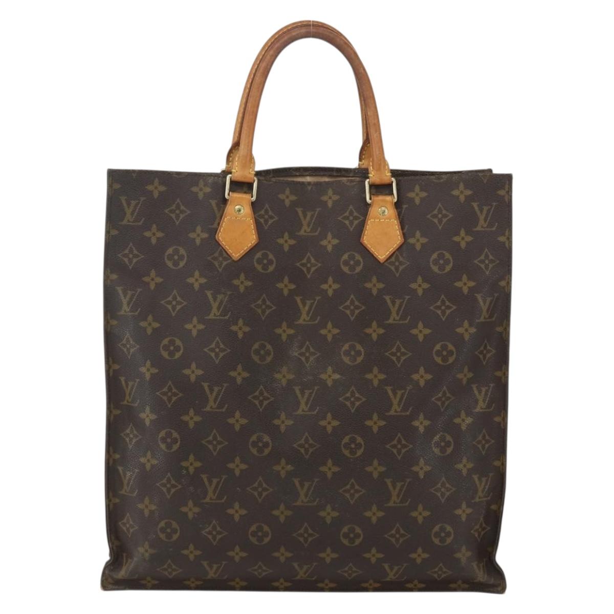 LOUIS VUITTON Monogram Sac Plat Hand Bag M51140 LV Auth ka491