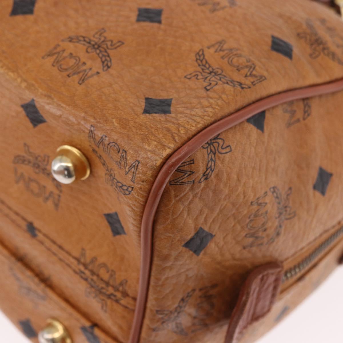 MCM Vicetos Logogram Hand Bag PVC Leather 2way Brown Gold Auth ka4912