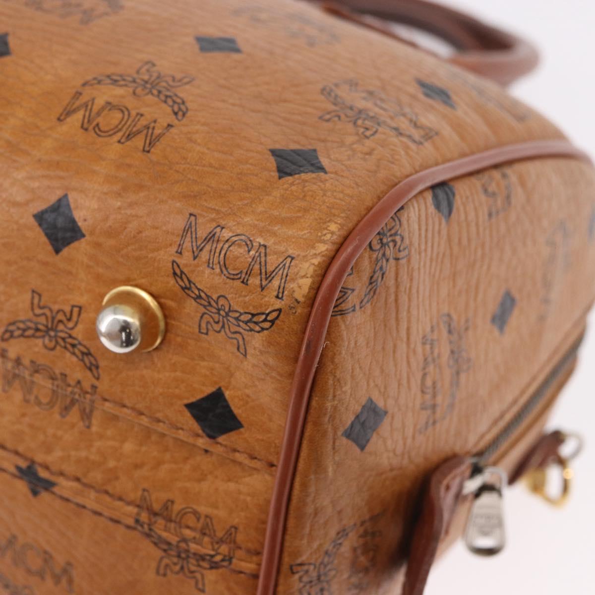 MCM Vicetos Logogram Hand Bag PVC Leather 2way Brown Gold Auth ka4912