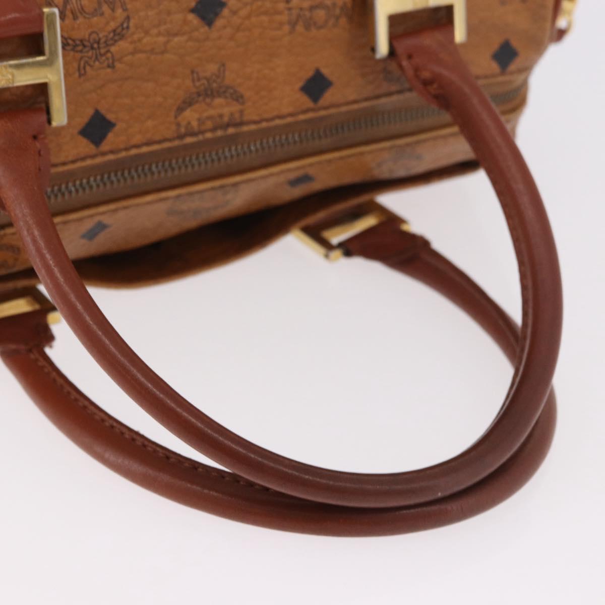 MCM Vicetos Logogram Hand Bag PVC Leather 2way Brown Gold Auth ka4912