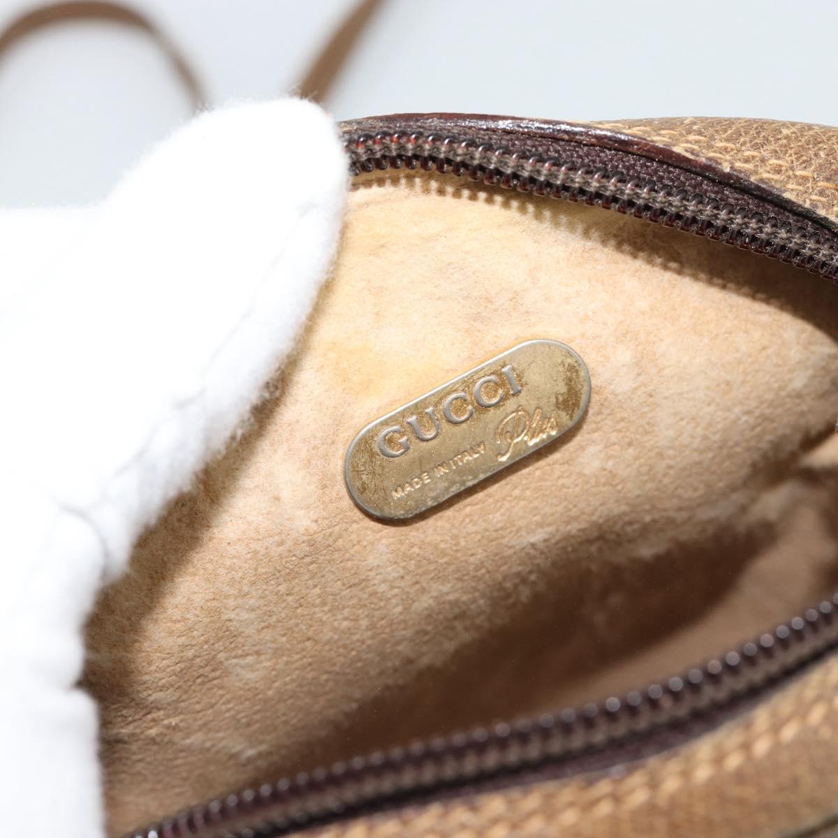 GUCCI GG Plus Supreme Shoulder Bag PVC Beige Auth ka4917
