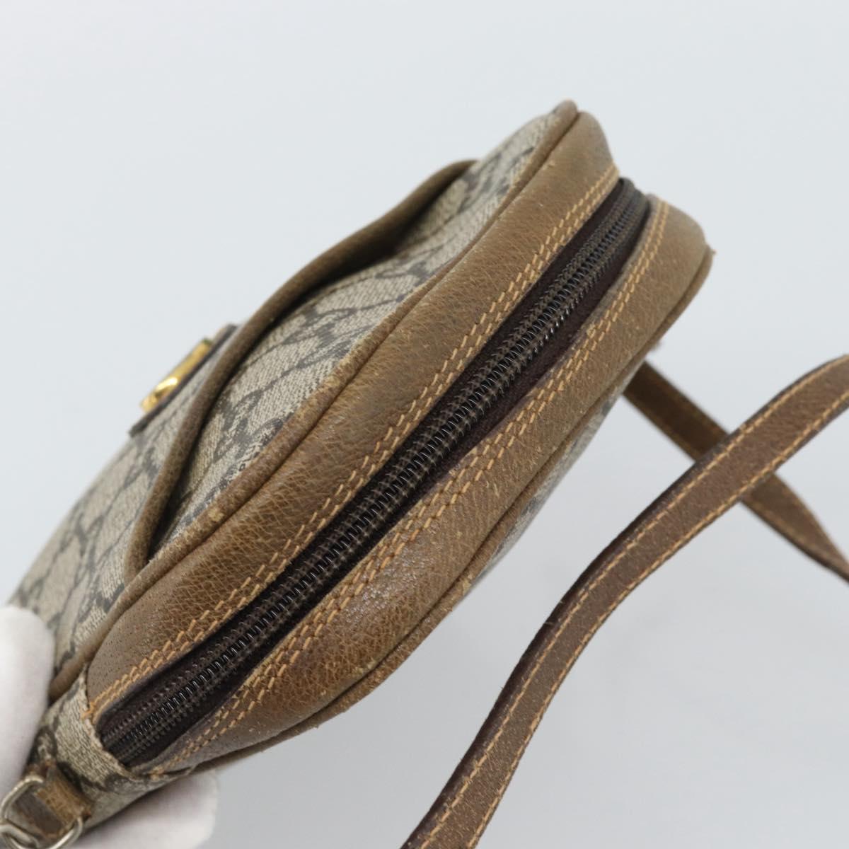 GUCCI GG Plus Supreme Shoulder Bag PVC Beige Auth ka4917