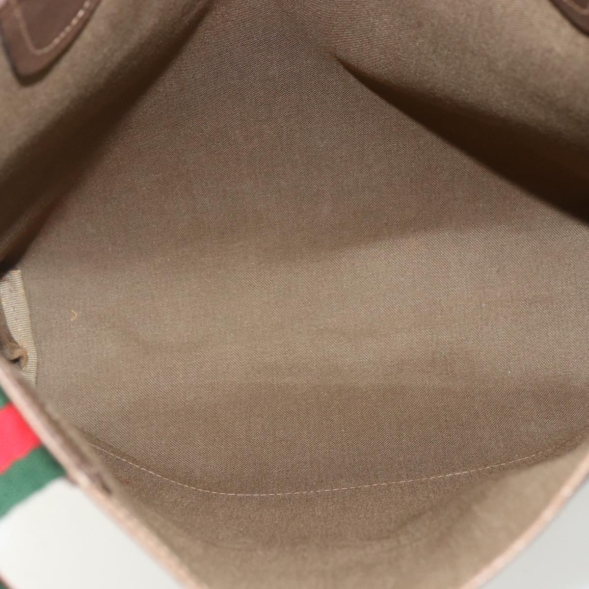 GUCCI GG Supreme Web Sherry Line Tote Bag PVC Beige Red 39 02 003 Auth ka492