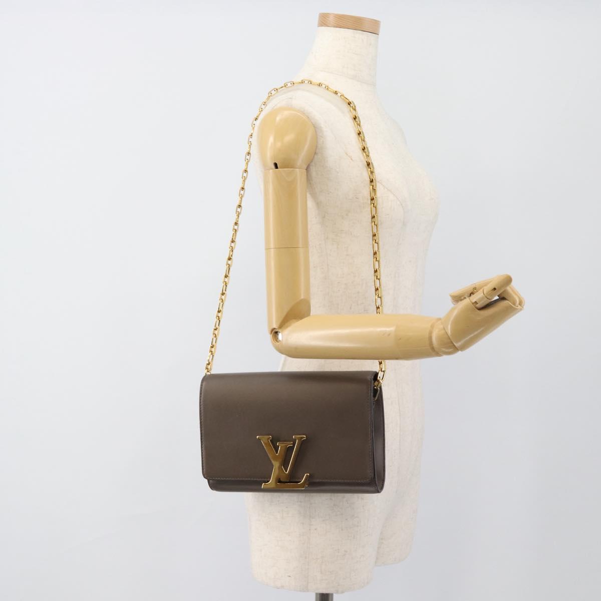 LOUIS VUITTON Pochette Louise GM Shoulder Bag Leather Gurege M94647 Auth ka4925V