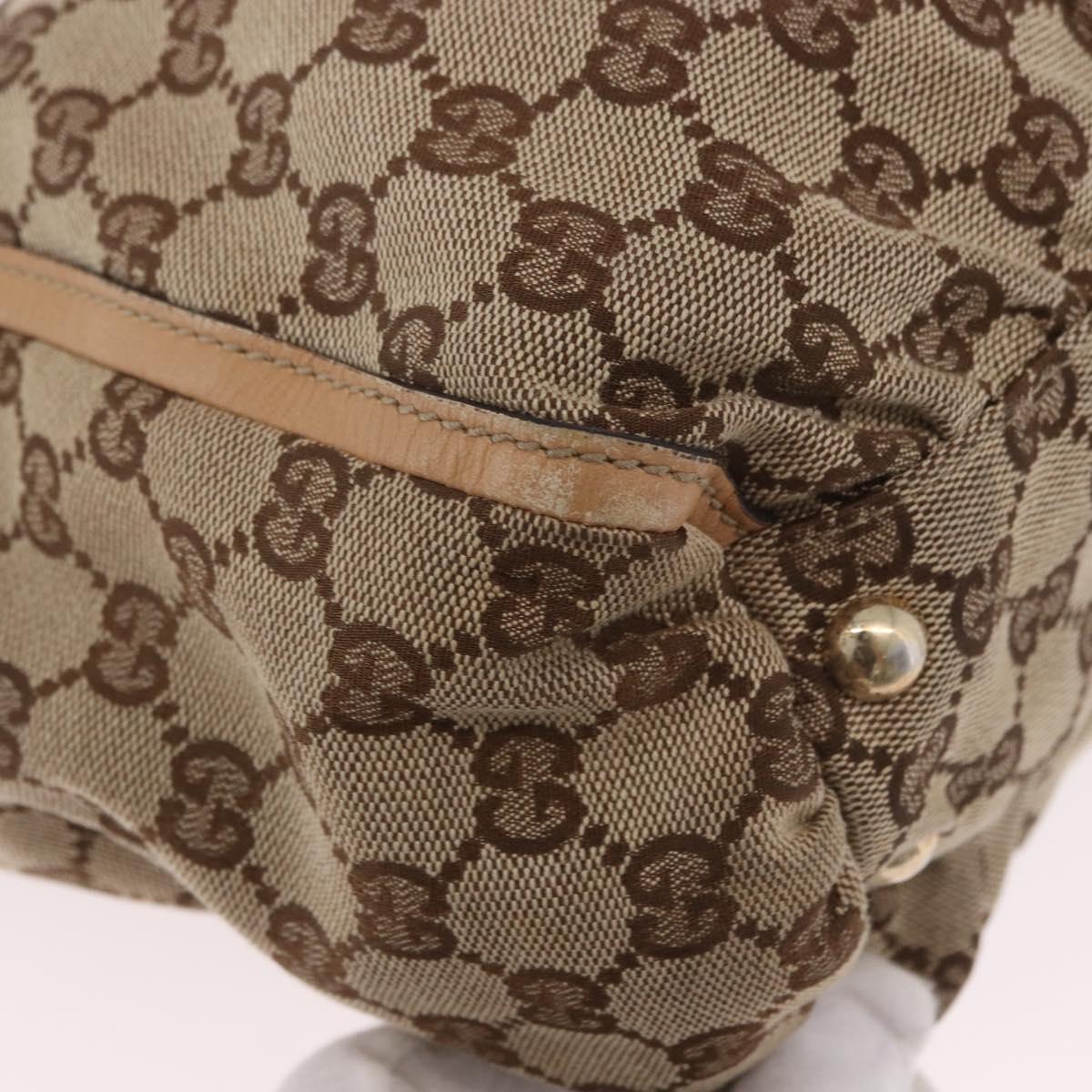 GUCCI GG Canvas Abbey Hand Bag Beige Gold 189831 Auth ka4927