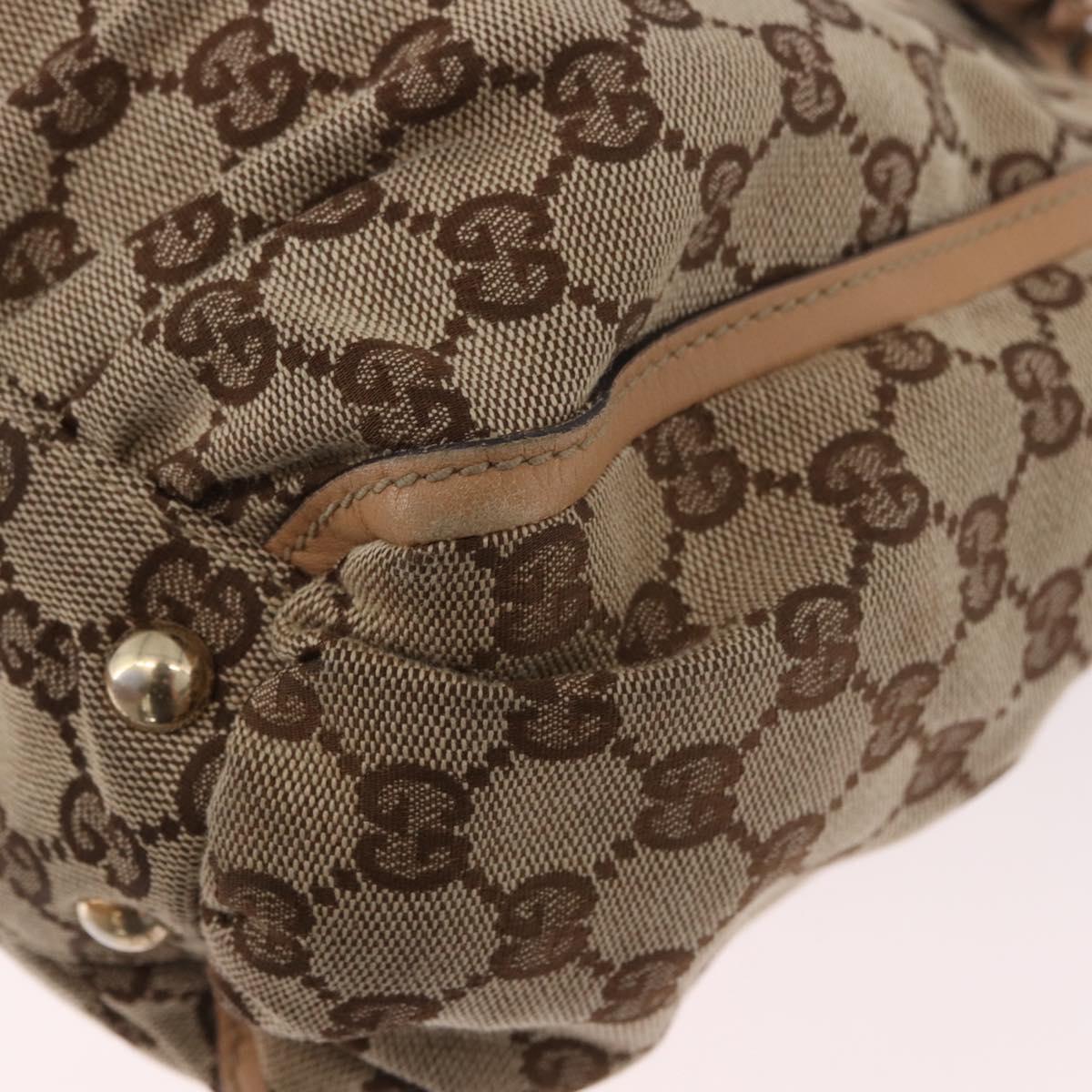 GUCCI GG Canvas Abbey Hand Bag Beige Gold 189831 Auth ka4927