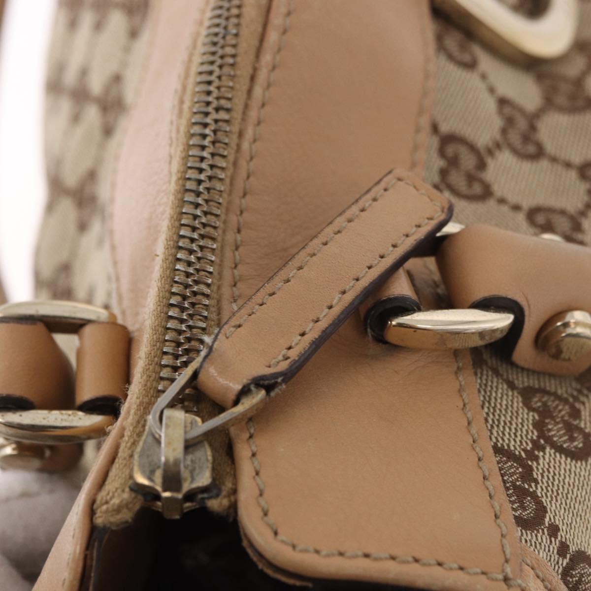 GUCCI GG Canvas Abbey Hand Bag Beige Gold 189831 Auth ka4927