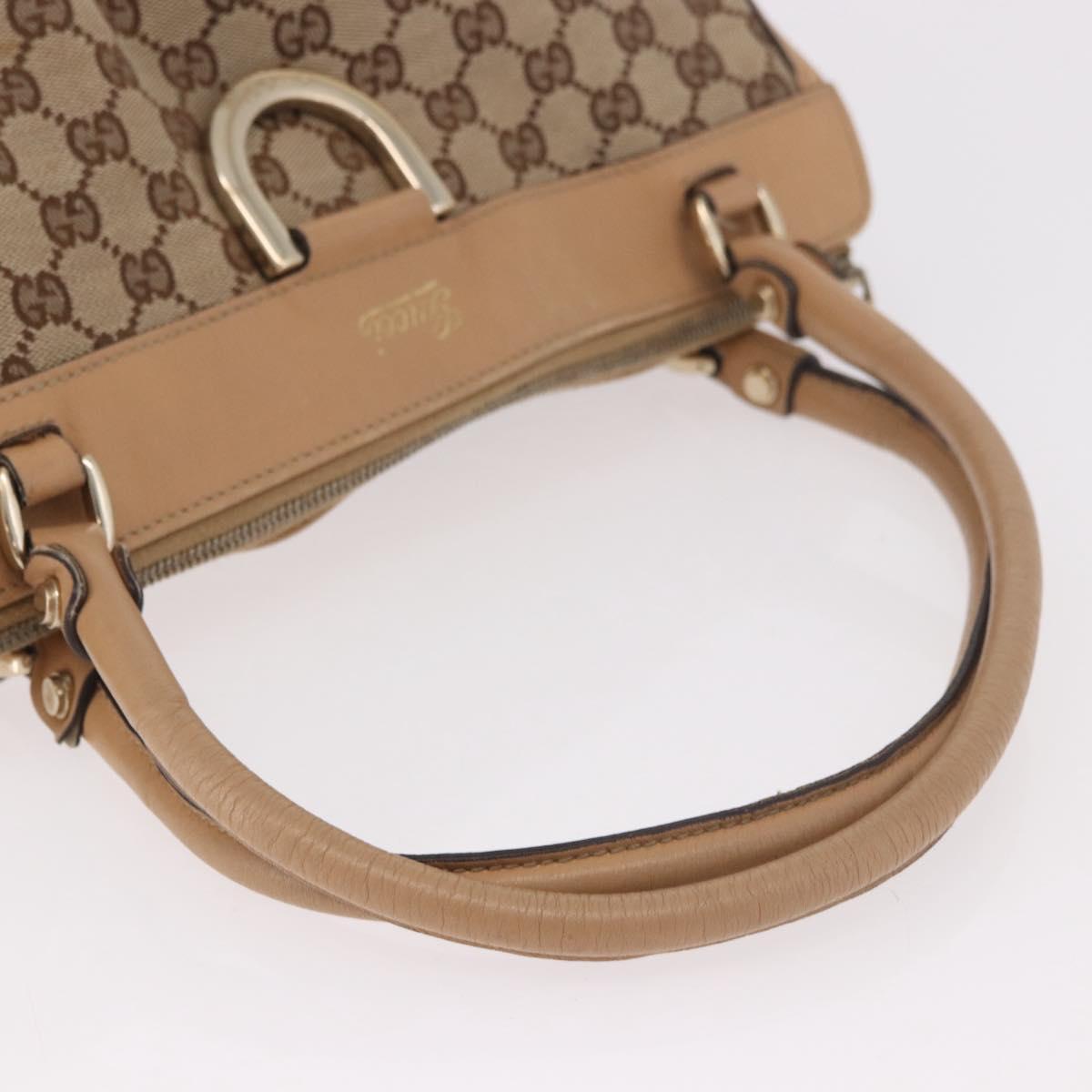 GUCCI GG Canvas Abbey Hand Bag Beige Gold 189831 Auth ka4927