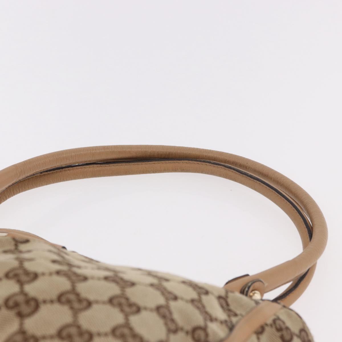 GUCCI GG Canvas Abbey Hand Bag Beige Gold 189831 Auth ka4927