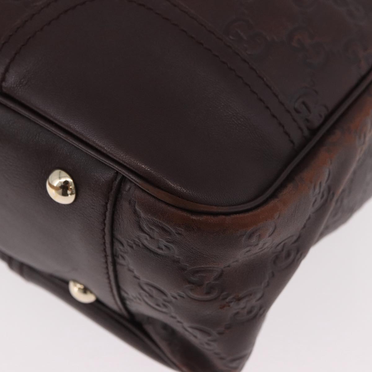 GUCCI GG Canvas Guccissima Princess Bag Leather Brown Gold 163805 Auth ka4928A