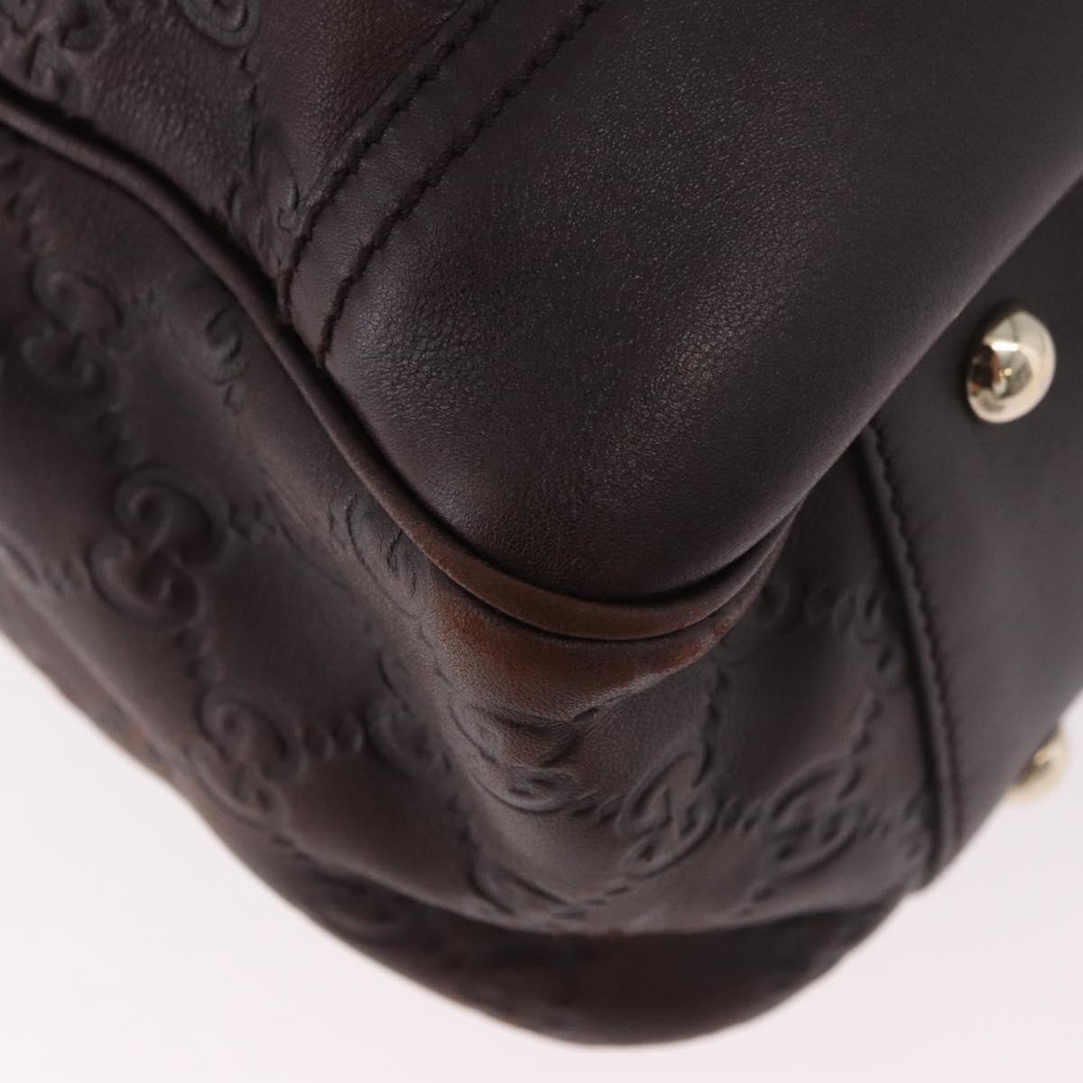 GUCCI GG Canvas Guccissima Princess Bag Leather Brown Gold 163805 Auth ka4928A