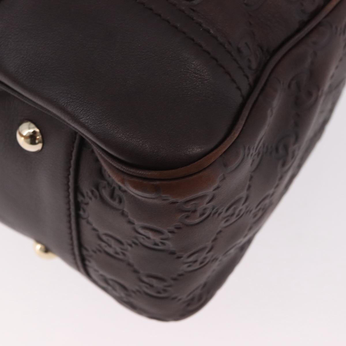 GUCCI GG Canvas Guccissima Princess Bag Leather Brown Gold 163805 Auth ka4928A