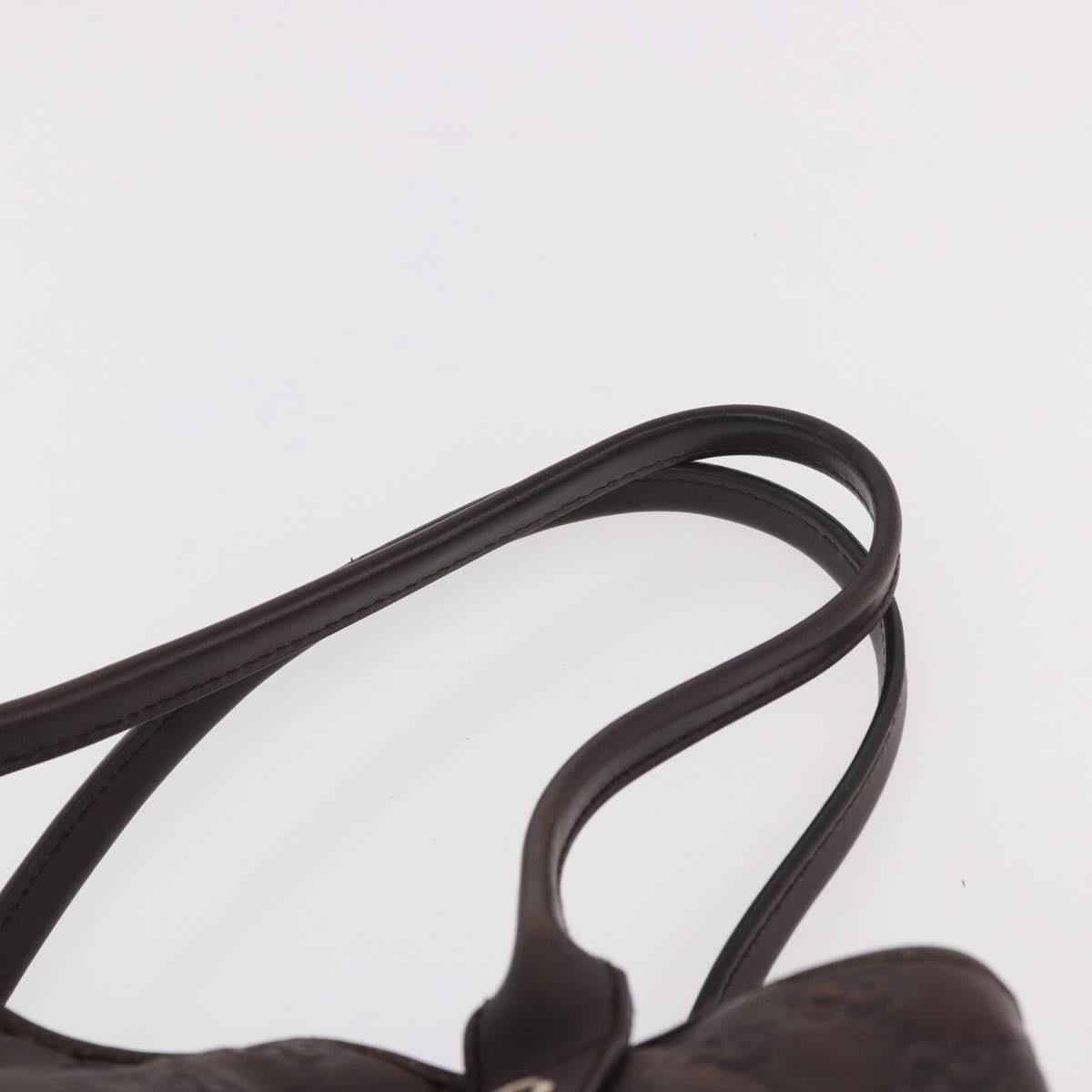 GUCCI GG Canvas Guccissima Princess Bag Leather Brown Gold 163805 Auth ka4928A