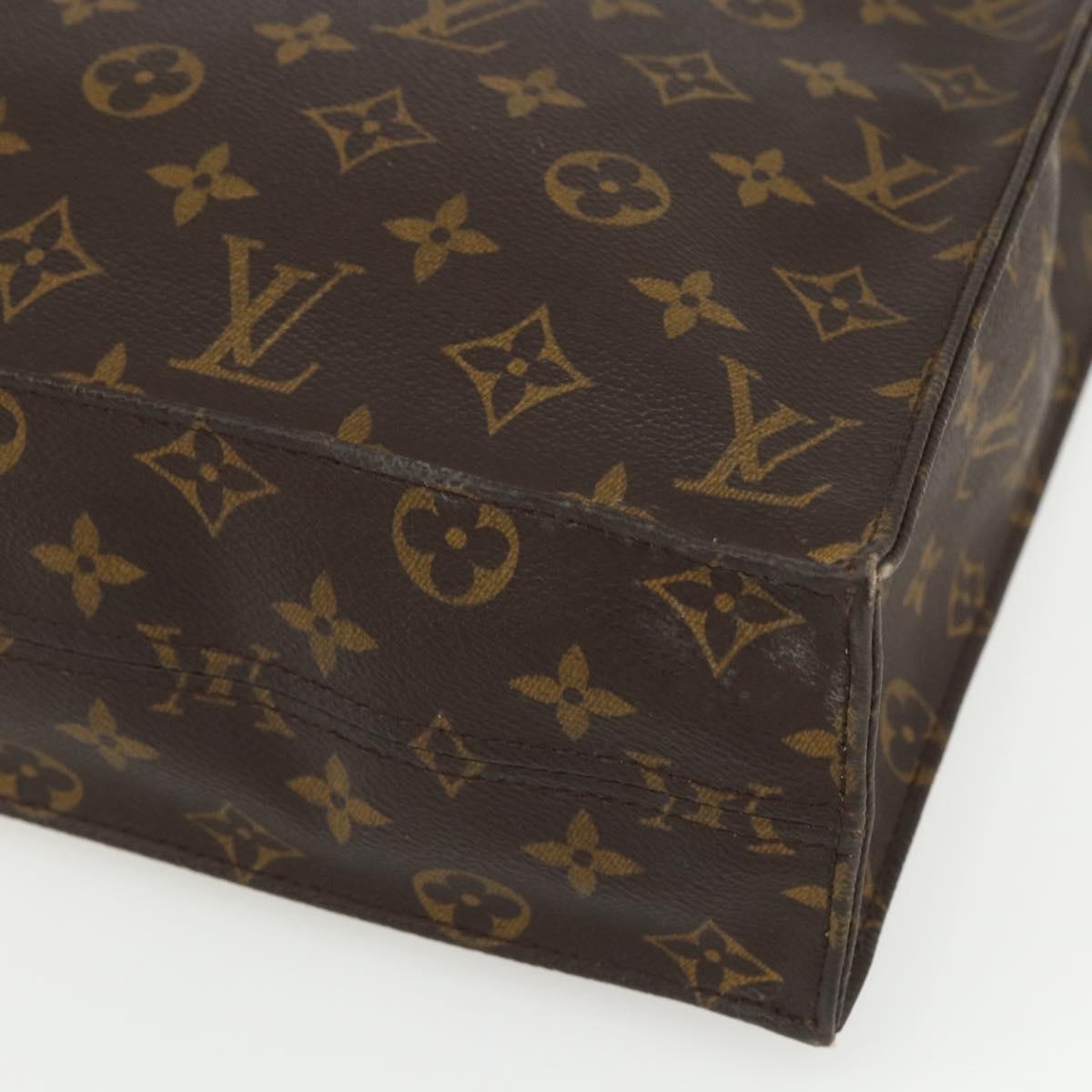 LOUIS VUITTON Monogram Sac Plat Hand Bag M51140 LV Auth ka493