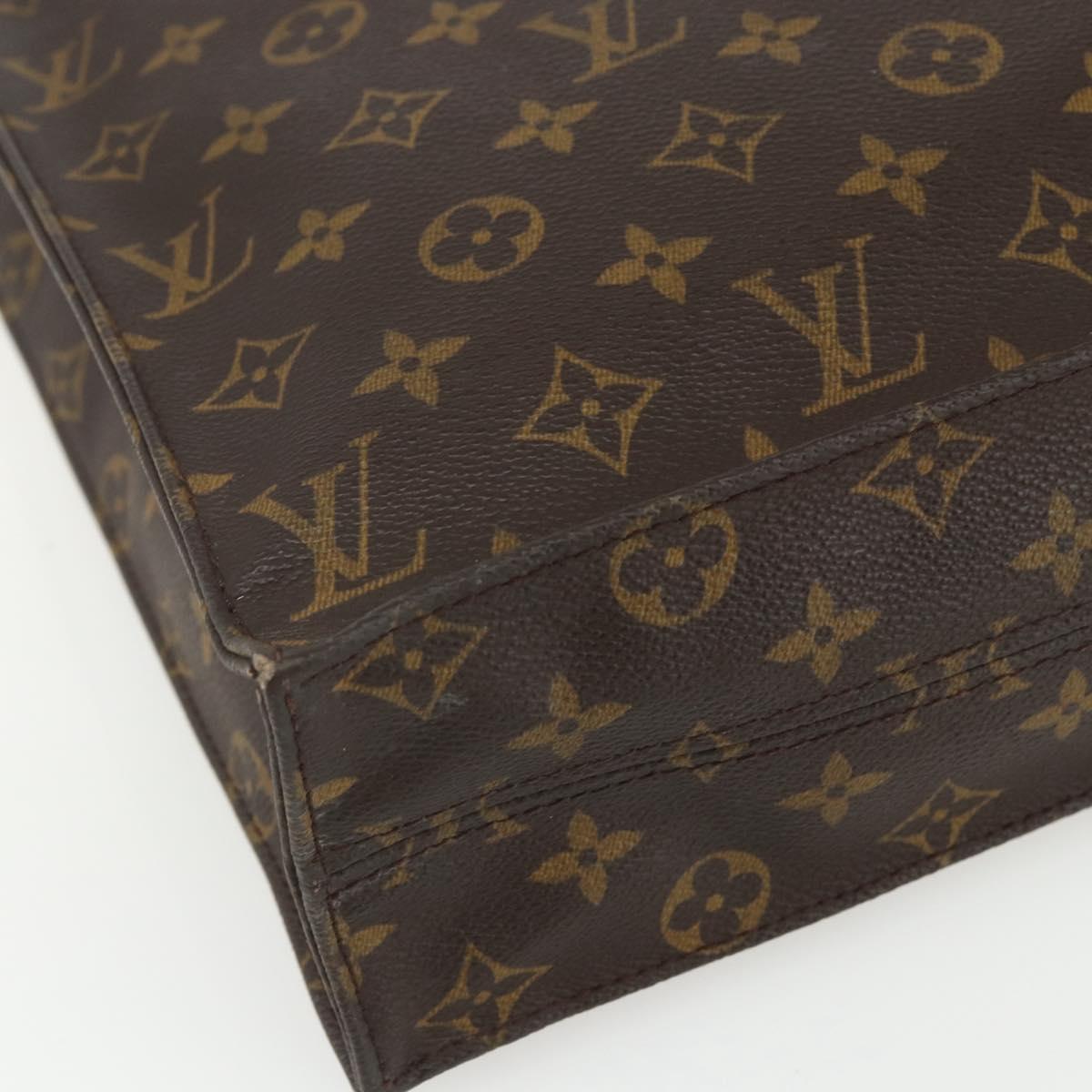 LOUIS VUITTON Monogram Sac Plat Hand Bag M51140 LV Auth ka493