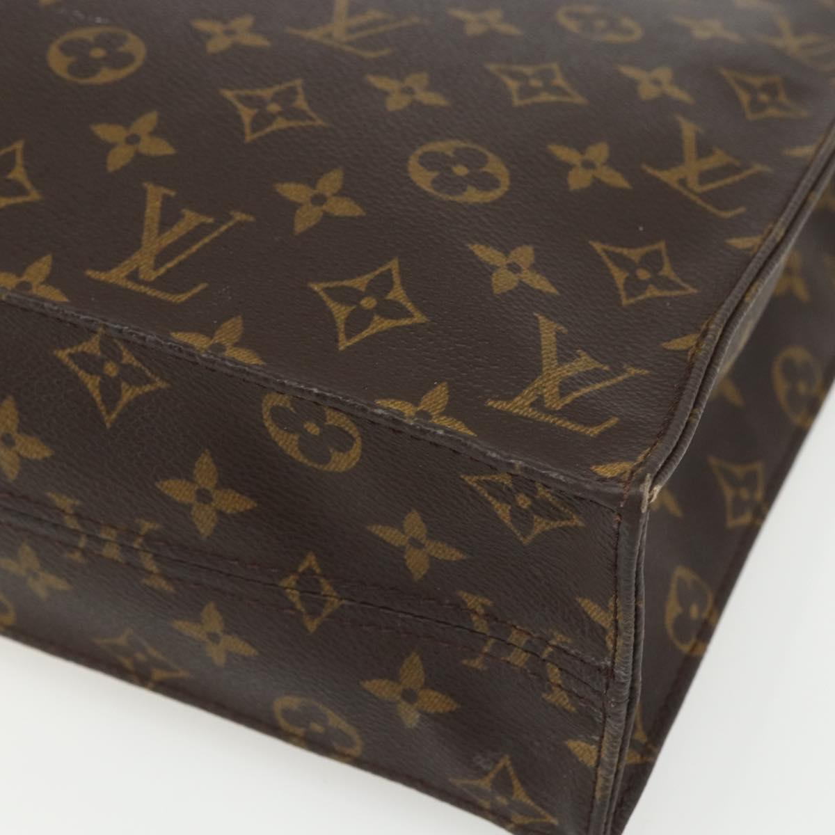 LOUIS VUITTON Monogram Sac Plat Hand Bag M51140 LV Auth ka493