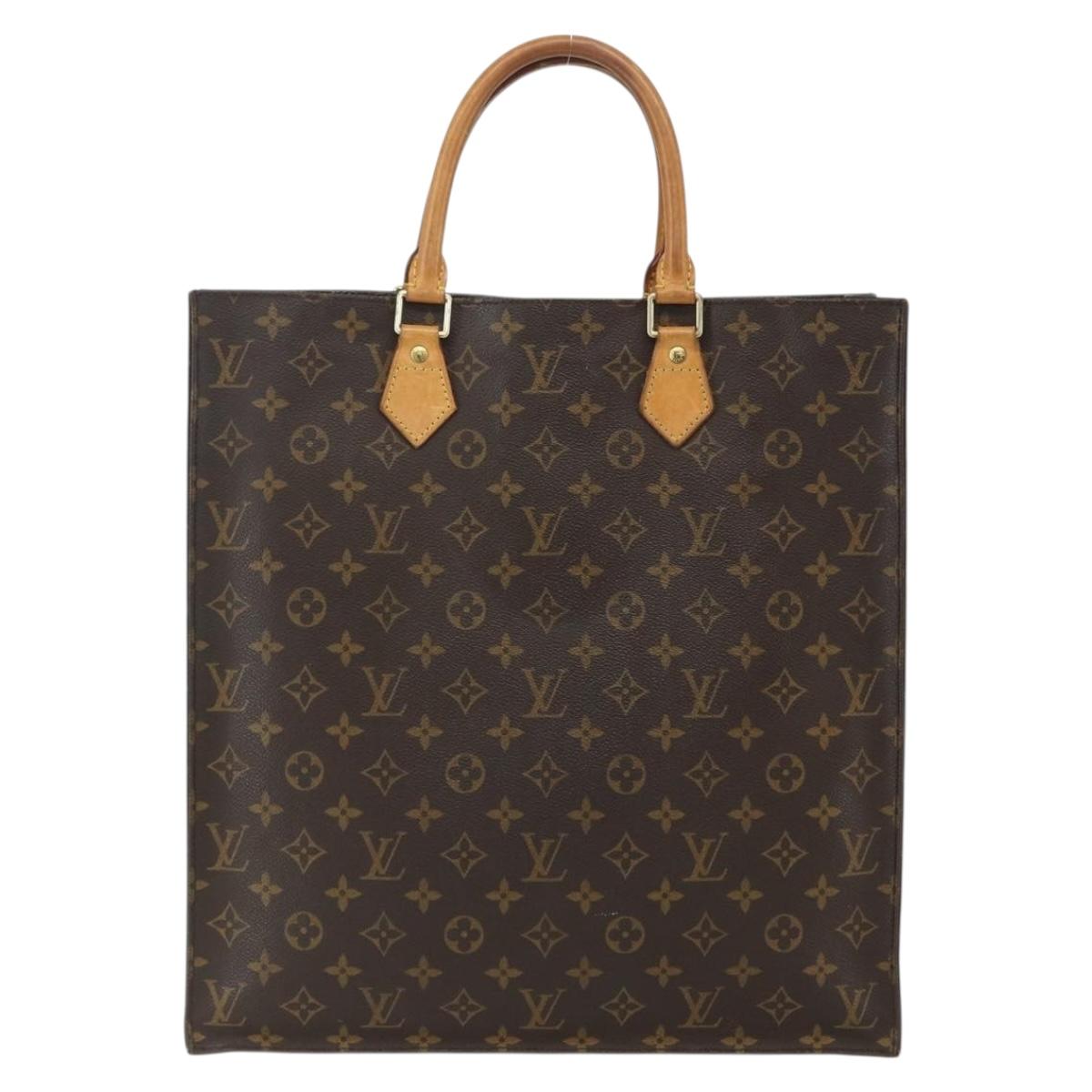 LOUIS VUITTON Monogram Sac Plat Hand Bag M51140 LV Auth ka493