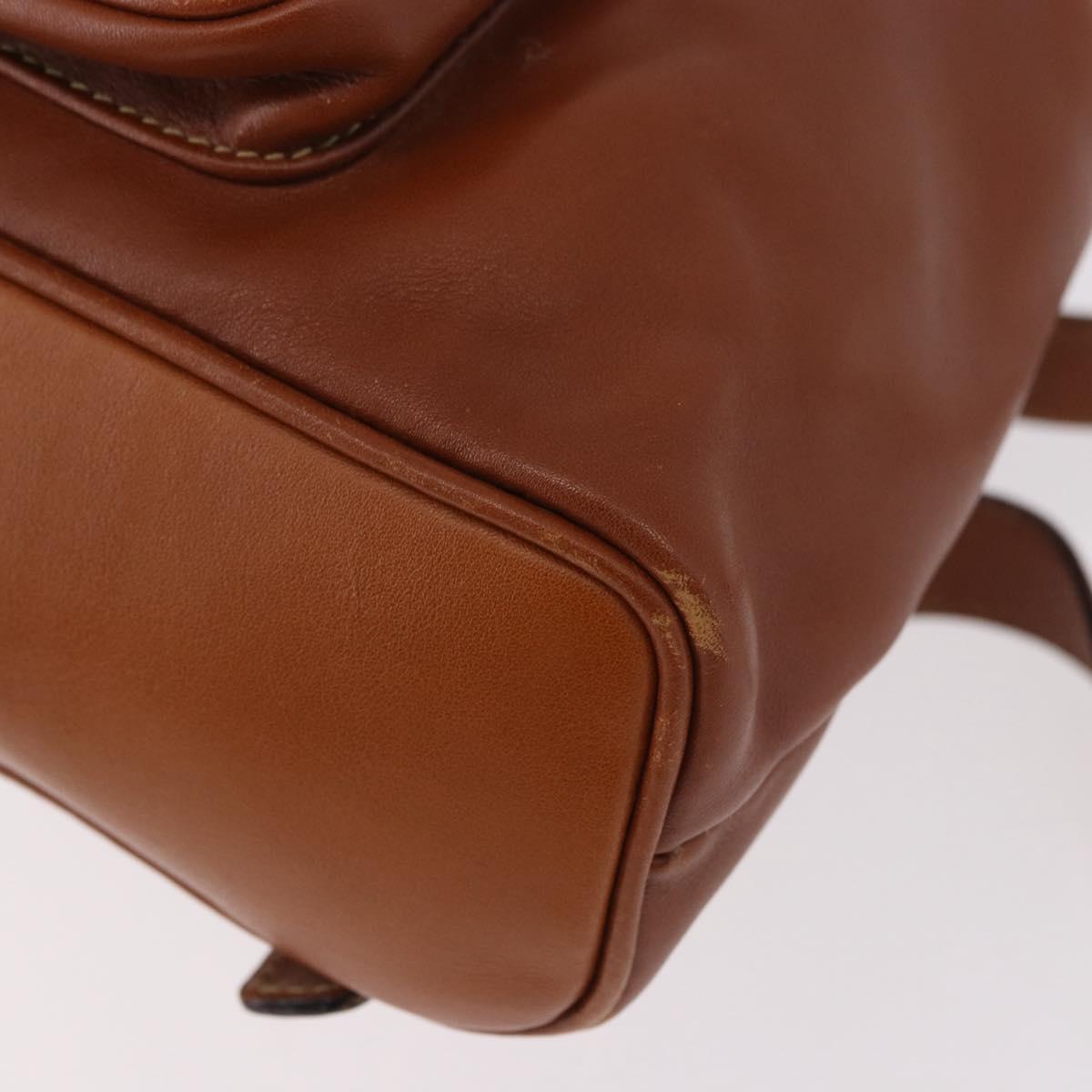 GUCCI Bamboo Backpack Leather Brown Gold 003 2058 0030 Auth ka4930
