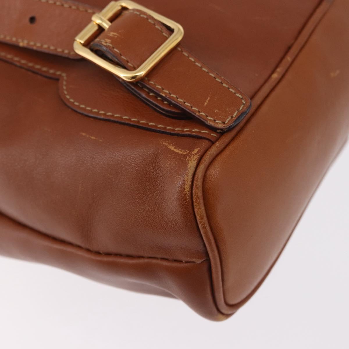 GUCCI Bamboo Backpack Leather Brown Gold 003 2058 0030 Auth ka4930