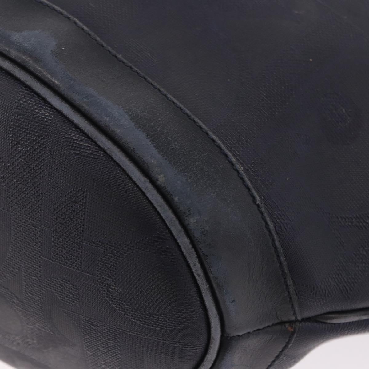 Christian Dior Trotter Canvas Tote Bag Navy Gold Auth ka4935