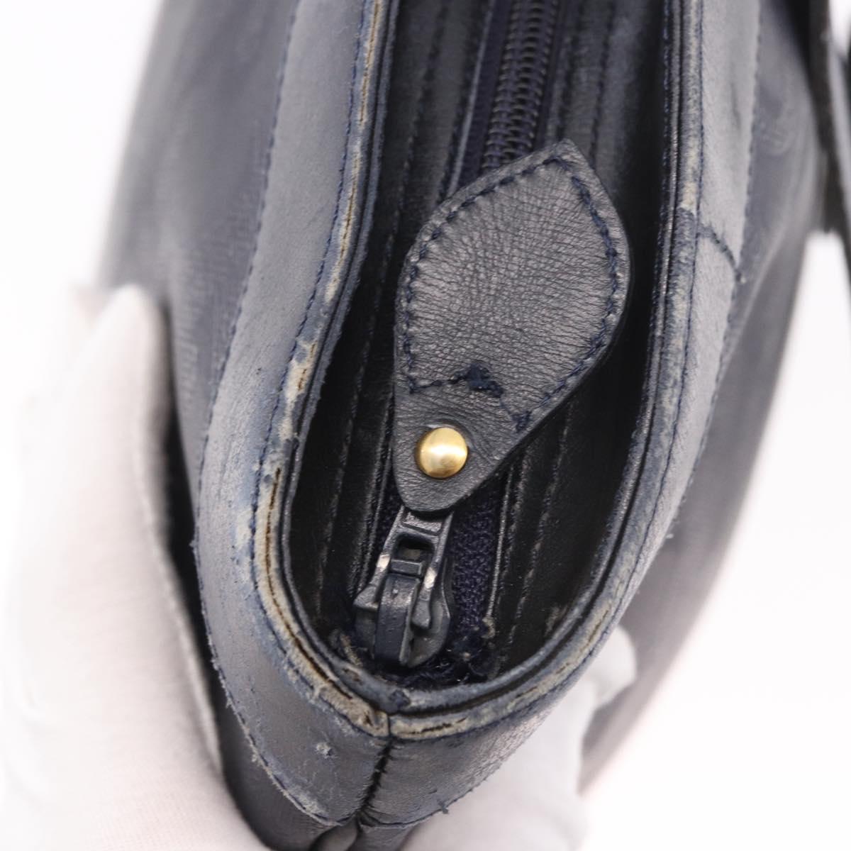 Christian Dior Trotter Canvas Tote Bag Navy Gold Auth ka4935