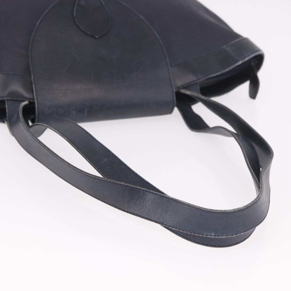 Christian Dior Trotter Canvas Tote Bag Navy Gold Auth ka4935