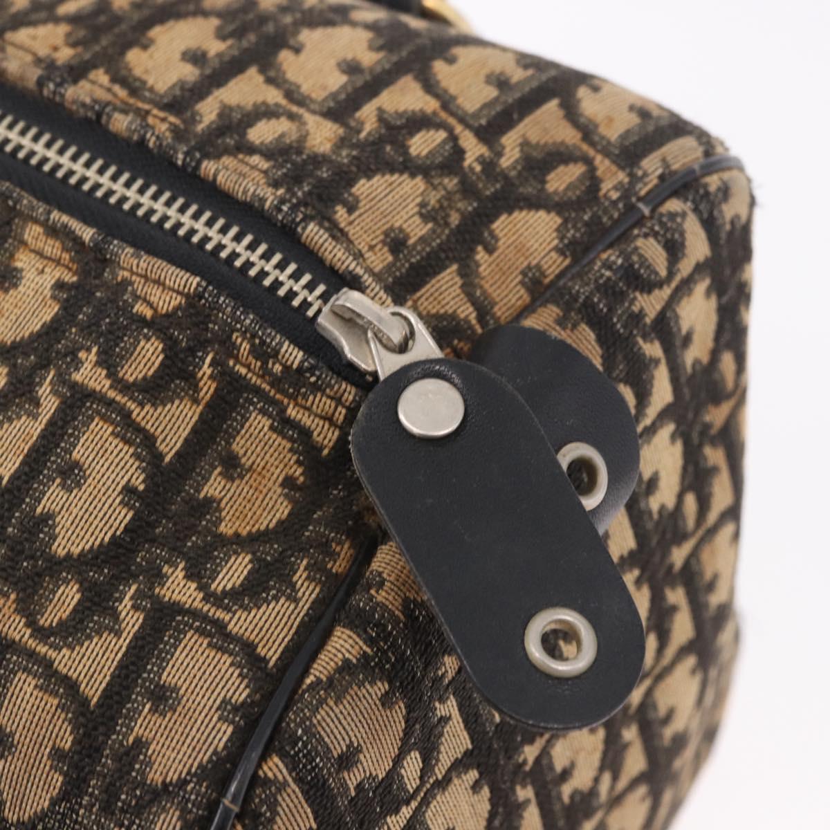 Christian Dior Trotter Canvas Hand Bag Navy Silver Auth ka4937