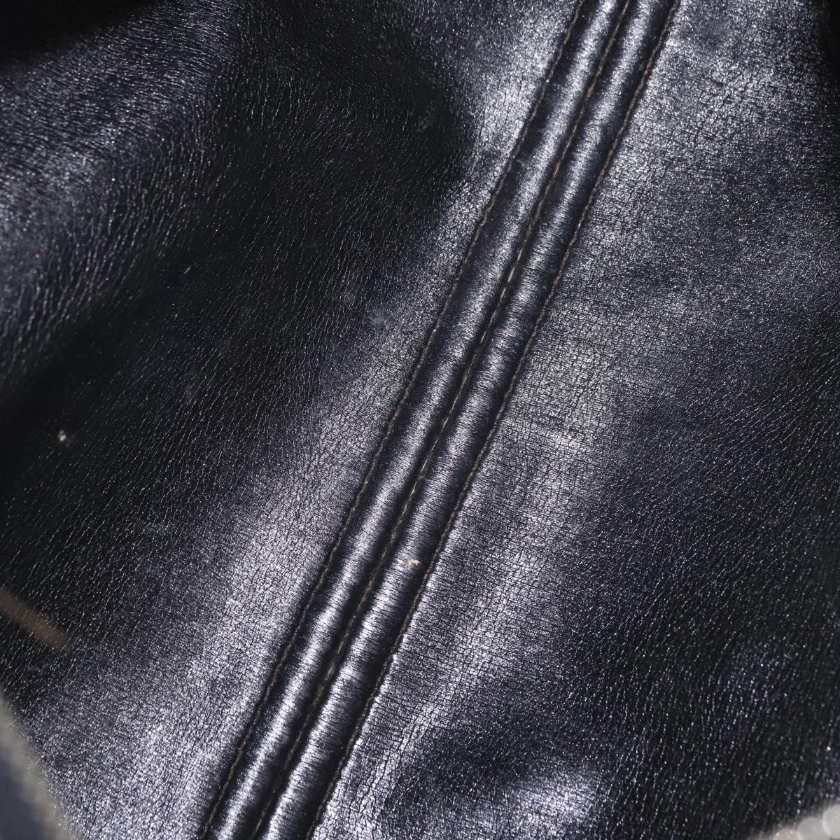 Christian Dior Trotter Canvas Hand Bag Navy Silver Auth ka4937