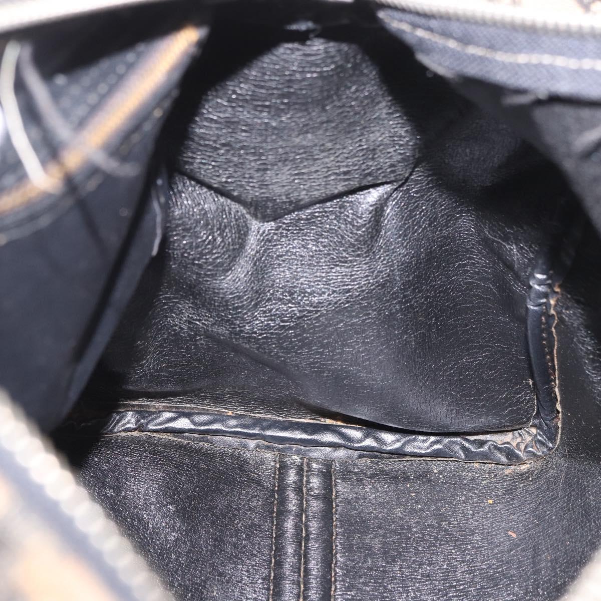 Christian Dior Trotter Canvas Hand Bag Navy Silver Auth ka4937